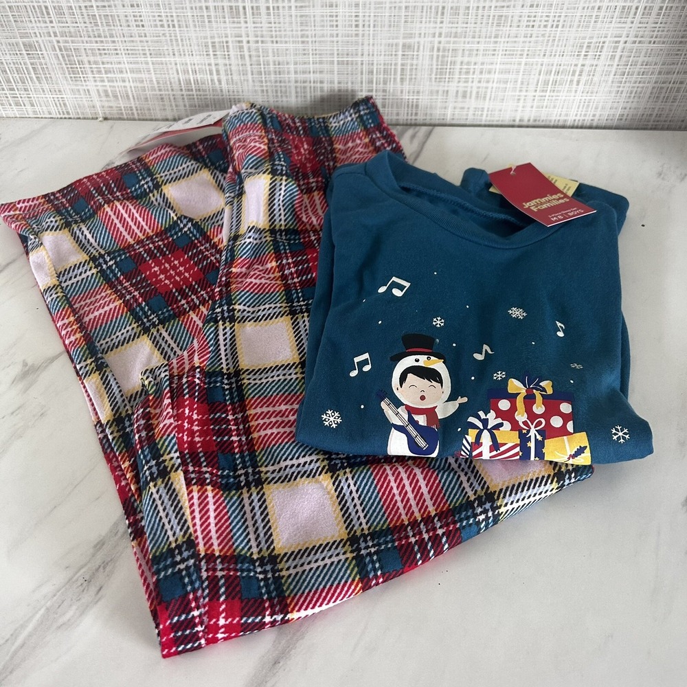Christmas Pajamas Boys 8 Medium Holiday Jammies For Your Families Plaid New! BxI